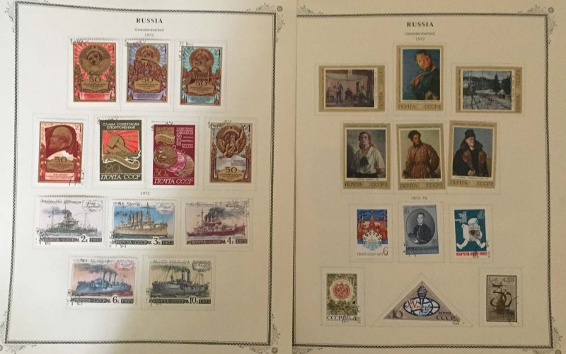 COLLECTION OF RUSSIA 1970-80 STAMPS HINGED ON ALBUM PAGES - 1200V - USED