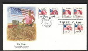 US 2888-2890 G Flags Plate S1111  Fleetwood U/A FDC