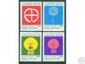 VATICAN Scott 838-41 MNH** Eucharistic Congress stamp Set CV $6.20