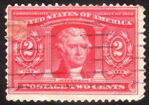 1904, US 2c, Thomas Jefferson, Used, Sc 324