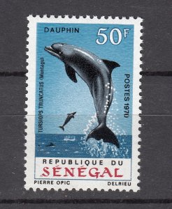 J28173 1970 senegal set of 1 mh #326 dolphins