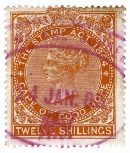 (I.B) Cape of Good Hope Revenue : Stamp Duty 12/- (1878) 