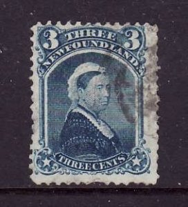 Newfoundland- Sc#34-used 3c Queen Victoria-id#389-1873-