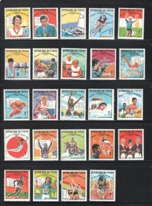 Chad  #181-204  F/VF, Mint NH, 1968 Olympic Winners, Post Office Fresh ..1300051