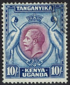 KENYA UGANDA AND TANGANYIKA 1935 KGV BIRDS 10/- USED