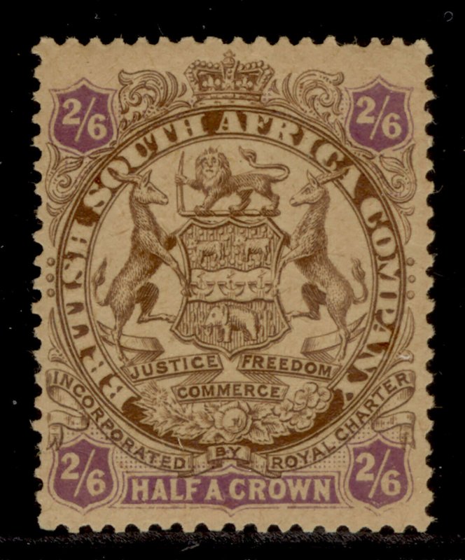 RHODESIA QV SG48, 2s 6d brown and purple/yellow, NH MINT. Cat £90.