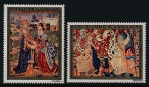 Gabon C157-8 MNH Christmas, Art, Tapestry