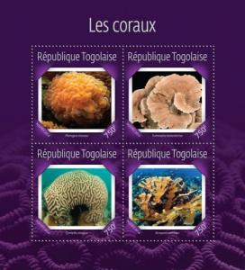 TOGO 2014 SHEET CORALS MARINE LIFE tg14613a