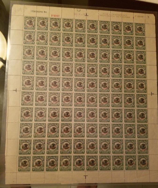 Canal Zone #38 S Specimen Complete Sheet of 100 Stamps **WORLD CLASS SHOWPIECE**