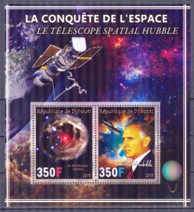 Djibouti 2013 Conquest of Space (X) Telescope Hubble Sheet MNH