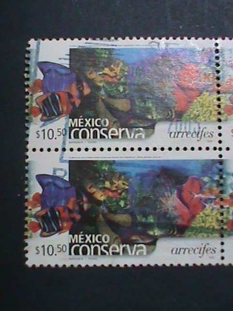 ​MEXICO STAMP-2002 SC#2268-MEXICO CONSERVATION- UNDER SEA WORLD USE BLOCK OF 4