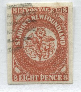 Newfoundland 1857 8d orange choice used