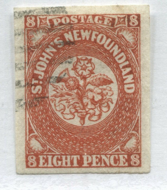 Newfoundland 1857 8d orange choice used