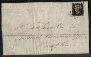 GREAT BRITAIN 1841, 1p tied by black MALTESE CROSS on folded cover