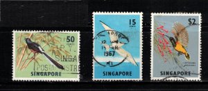 SINGAPORE Scott # 66, 68, 76 Used - Birds
