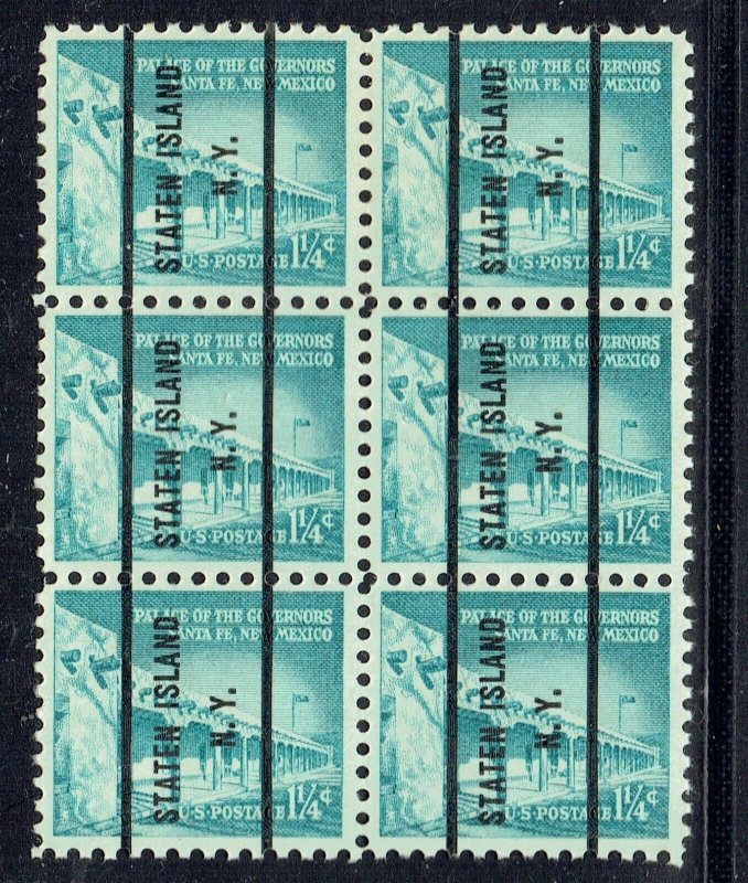 1960 1.25c LIBERTY margin bk6 f/ STATEN IS NY (1030A-71) Bureau precancel. OGNH