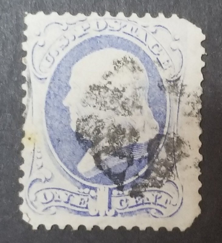 1870 US Scott 145 1c BEN FRANKLIN Stamp Used z9240