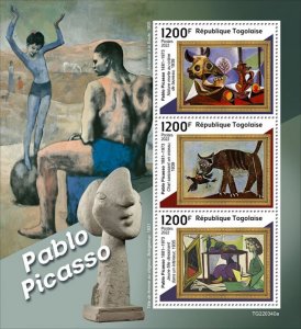 TOGO - 2022 - Pablo Picasso  - Perf 3v Sheet - Mint Never Hinged