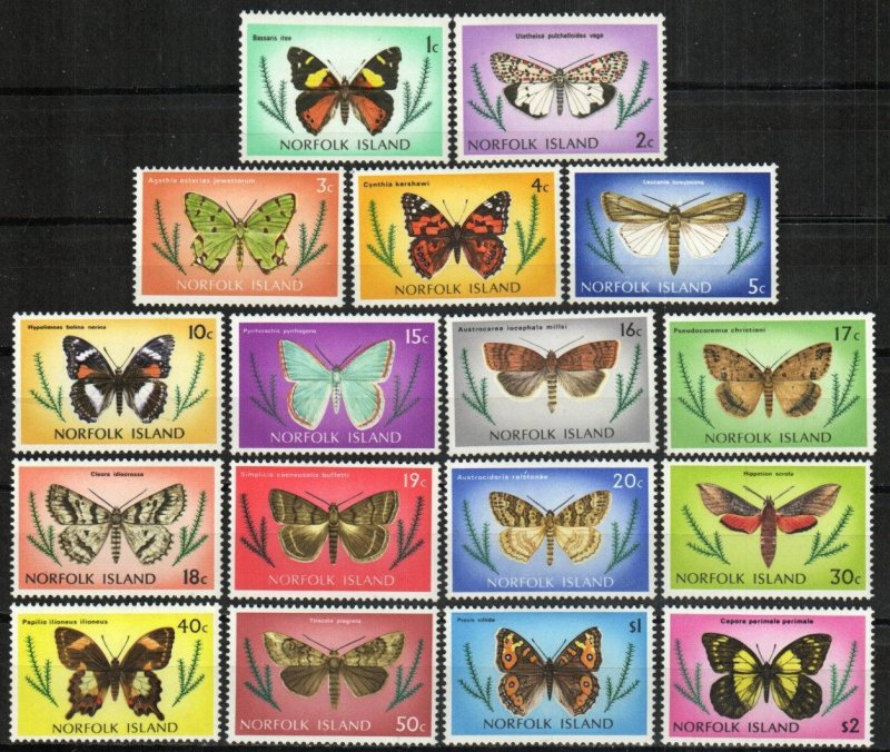 Norfolk Island Stamp 201-217  - Butterflies definitives