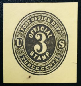 United States #U07 3¢ Post Office Department. Cut square Unused. Mark on paper.