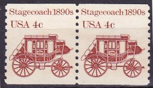 Pair 4c Stagecoach Overall Tag US 2228a MNH F-VF