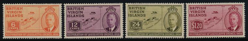 Virgin Islands 98-101 MNH Map, Restoration of the Legislative Council