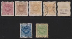 PORTUGAL INDIA Sc 59, 64, 68 (3x), 69 & UNLISTED LITHO FORGERIES B/S F,VF GROUP 