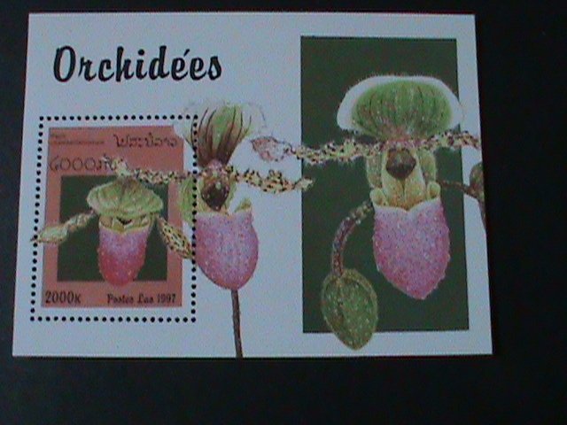 LAOS-1997-SC#1328-LOVELY BEAUTIFUL CHAMBERLAINIANUM ORCHIDS- -MNH S/S VF