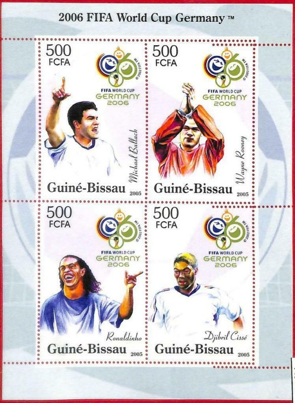 A0755 - GUINEA-BISSAU - ERROR  MISSPERF SHEET - SPORT: Football WORLD CUP 2006