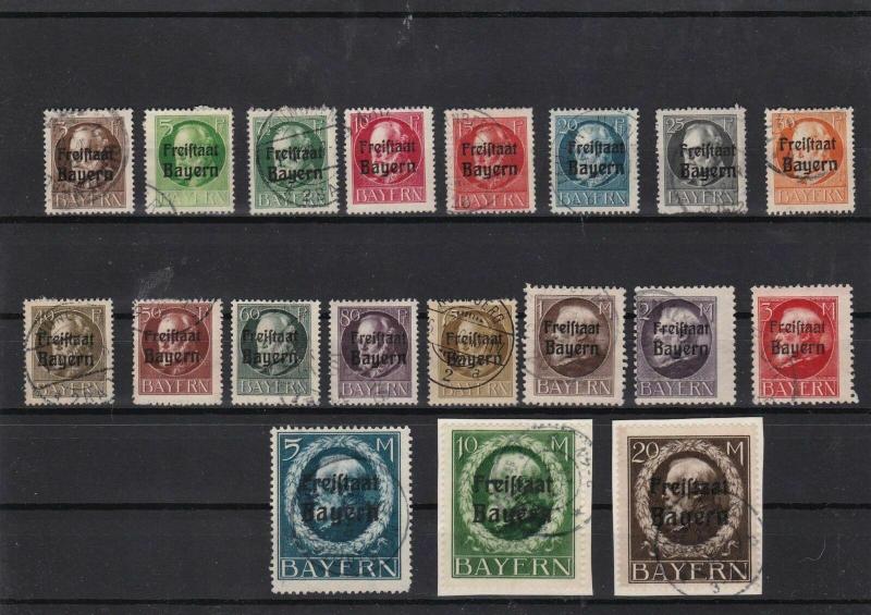 bavaria 1919 used overprint stamps cat £300+ ref 12447