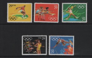 United States   #2553-2557  MNH 1991  Summer Olympics 1992