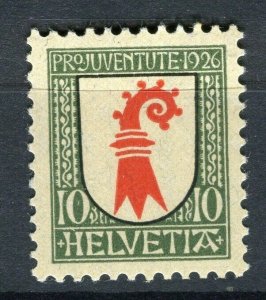 SWITZERLAND; Early Pro-Juventute issue 1926 Mint hinged 10c. value