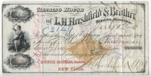 1880 L.H. Hershfield draft Helena Montana Territory RN-G1 revenue  [6514.95]