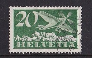 Switzerland   #C4  used  1925   airplane  20c