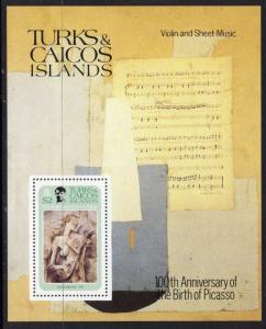 Turks & Caicos 481-5 MNH Art, Paintings, Picasso, Music