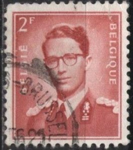 Belgium 452 (used) 2fr King Baudouin, rose car (1952)