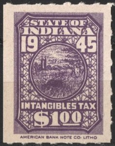 SRS IN D106 $1.00 Indiana Intangible Tax Revenue Stamp (1945) MNH