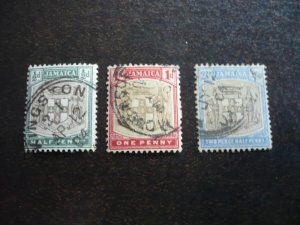 Stamps - Jamaica - Scott# 33-35 - Used Part Set of 3 Stamps