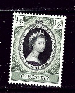 Gibraltar 131 MLH 1953 QEII Coronation    #2