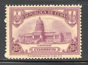 Cuba Scott 298 Unused HOG - 1929 20c Opening of the Capital, Havana - SCV $4.50