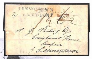 GB SCOTLAND Cover 1828 *LENNOXTOWN PENNY POST* Add Half Inspector {samwells}B65c 