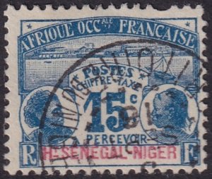 Upper Senegal & Niger 1906 Sc J3 postage due used missing top perf