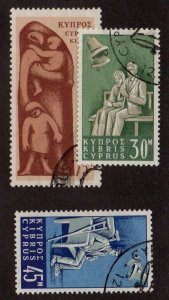 Cyprus 254-256 Used BIN $1.00