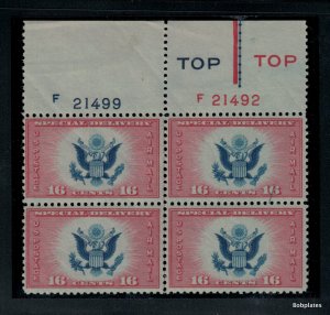 BOBPLATES #CE2 Plate Block F21492 F21499 F-VF NH Type III DCV=$170