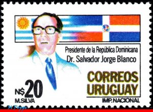 1225 URUGUAY 1986 VISIT SALVADOR J.BLANCO, PRESIDENT DOMINICAN REP. MI# 1750 MNH