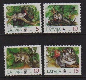 Latvia 1994 Sc 381-384 WWF set MNH