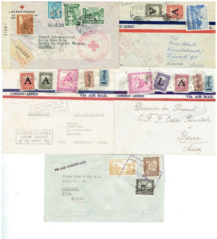 POSTAL HISTORY South & Central America: Group of 18 commercial - 43922