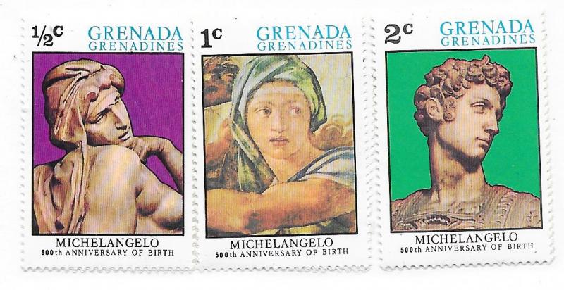 Grenada Grenadines #67-69 Michelango  (MNH) CV$0.75