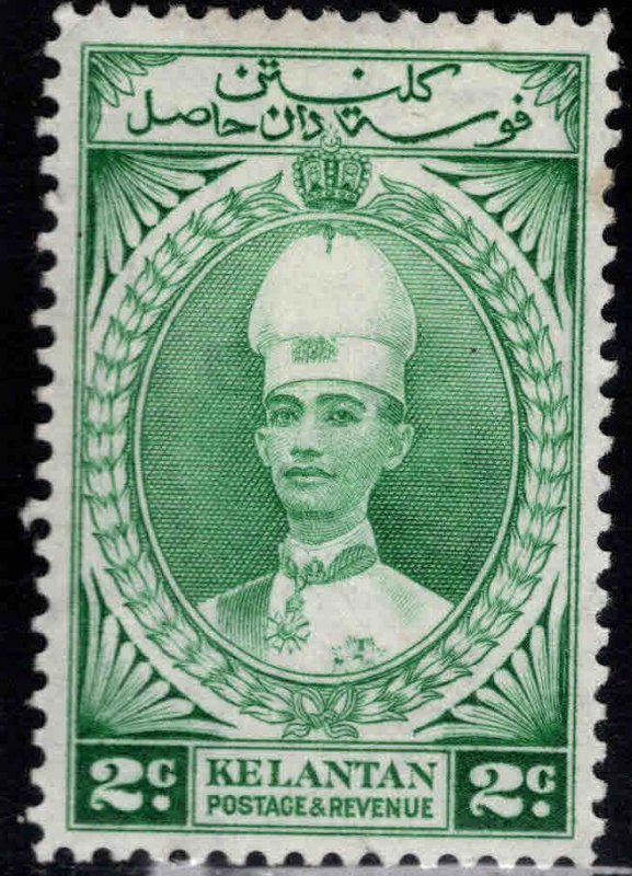 MALAYA Kelantan Scott 30 MH* Sultan Ismail stamp Hinge Thinned