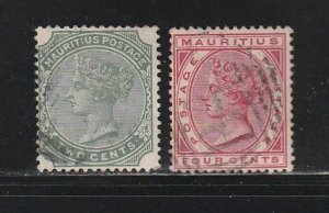 Mauritius 70, 72 U Queen Victoria (C)